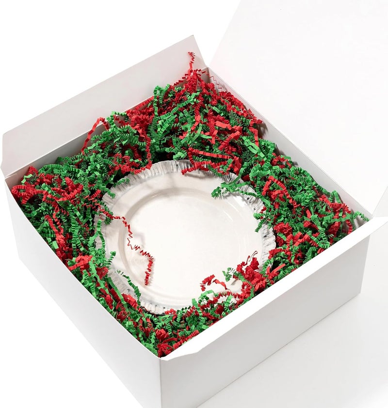 Mefleet 1/2 LB Crinkle Cut Paper Shred Filler 8 oz Green & Red Crinkle Shredded Paper for Gift Box - Gift Basket Bag Filler - Grass Cushion Stuffing for Christmas Holiday Packaging Wrapping - Image 3